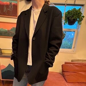 Classic Navy Women’s Wool Blend Blazer Jacket - UNIQLO